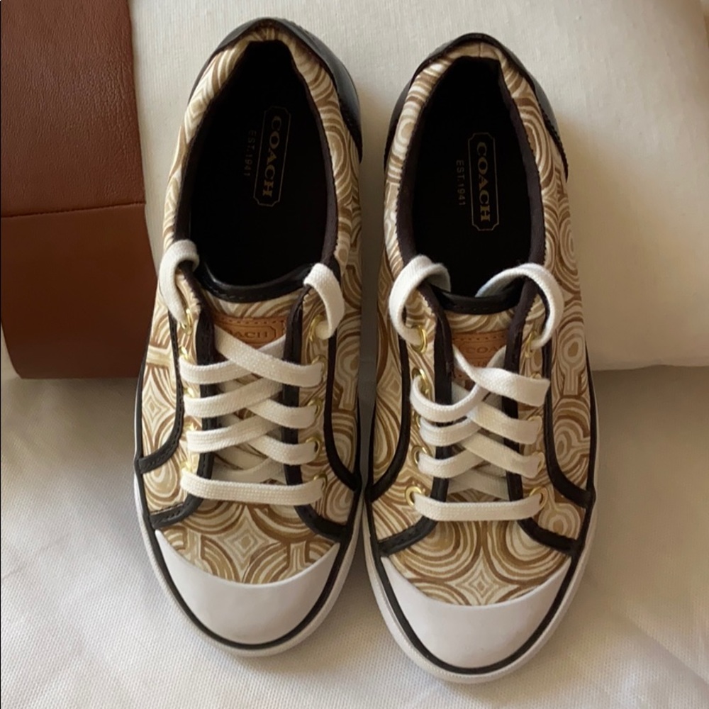 Coach Brown Swirl Barrett Tennis Sneakers
